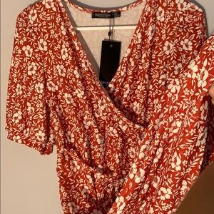 Long red flora dress